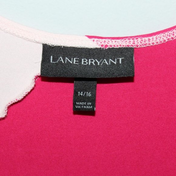 Lane Bryant Colorblock Trapeze Dress Pink Shark Bite Hem Plus Size 14/16 HW8547 - Picture 3 of 6